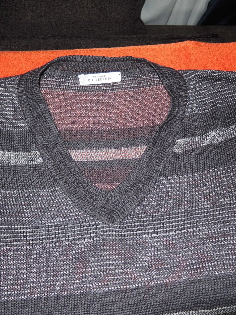 Men's Versace Collection Gray & Silver See Through Sweater Sz M